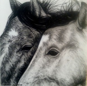 Dos 60x60cm charcoal on canvas